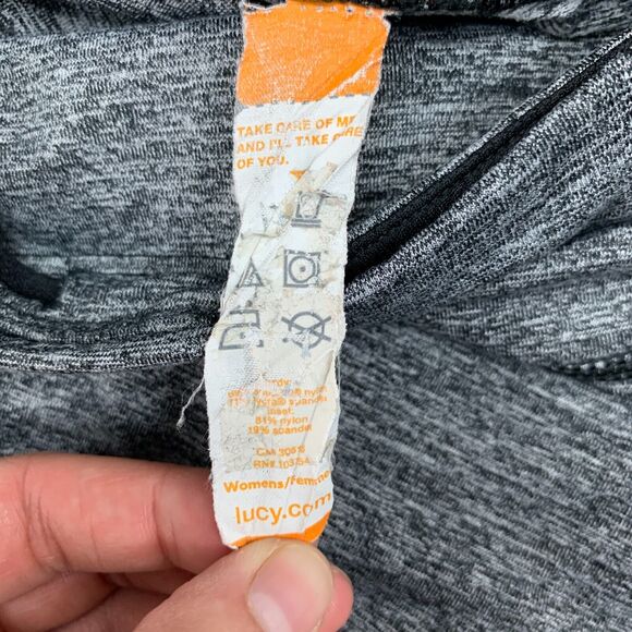 Lucy Hatha Leggings Womens M Medium Grey Two Tone Mid Rise Pull On Athletic Pant - Picture 5 of 13